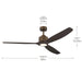 Kichler - 300360-HBB - 60" Ceiling Fan - Calyx - Heritage Brushed Bronze
