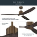 Kichler - 300360-HBB - 60" Ceiling Fan - Calyx - Heritage Brushed Bronze