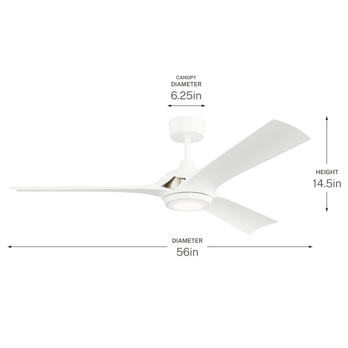 Kichler - 300056-MWH - 56" Ceiling Fan - Veetra - Matte White