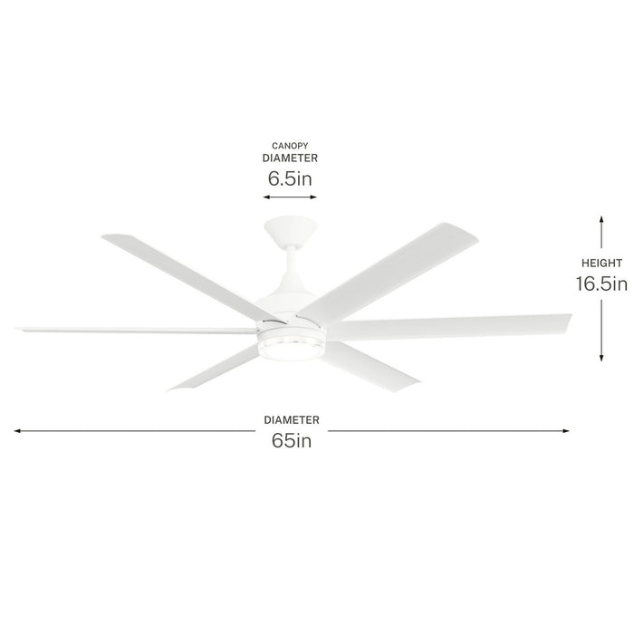 Kichler - 310065-MWH - 65" Ceiling Fan - Solen - Matte White