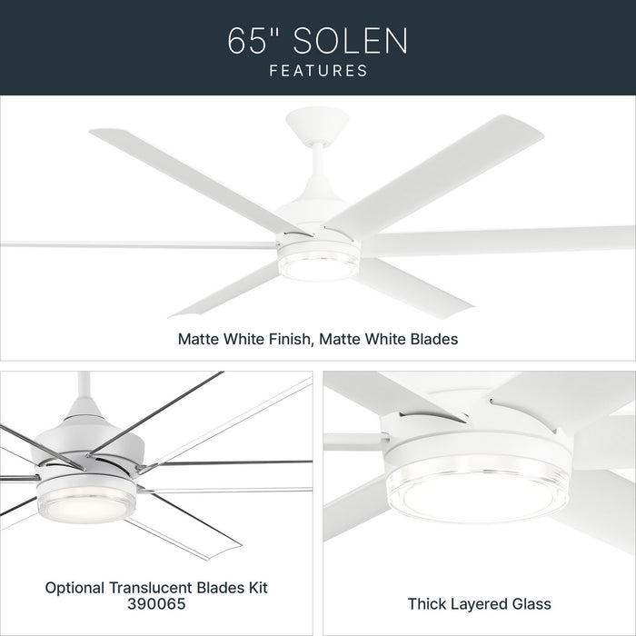 Kichler - 310065-MWH - 65" Ceiling Fan - Solen - Matte White