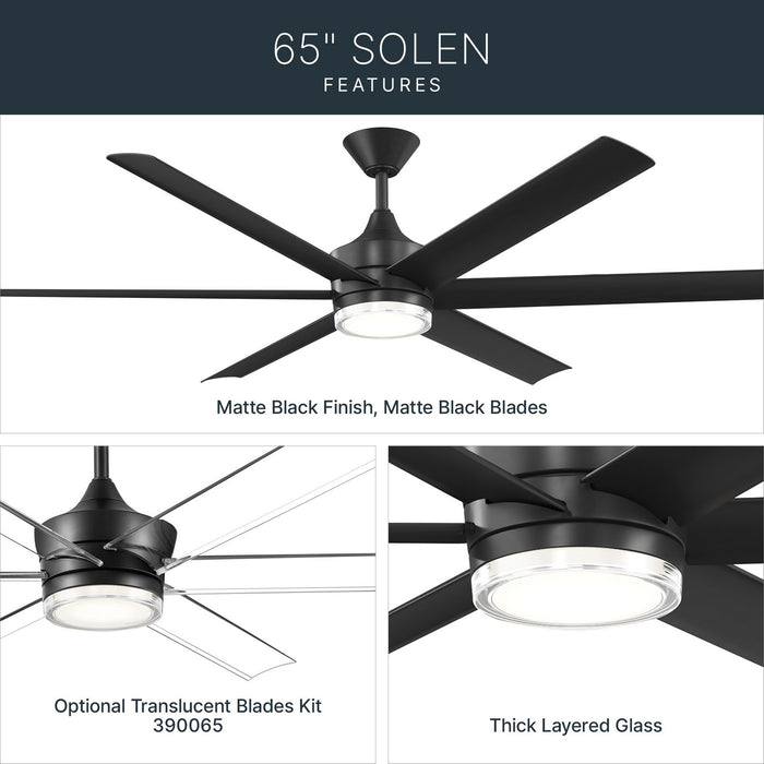 Kichler - 310065-BK - 65" Ceiling Fan - Solen - Matte Black