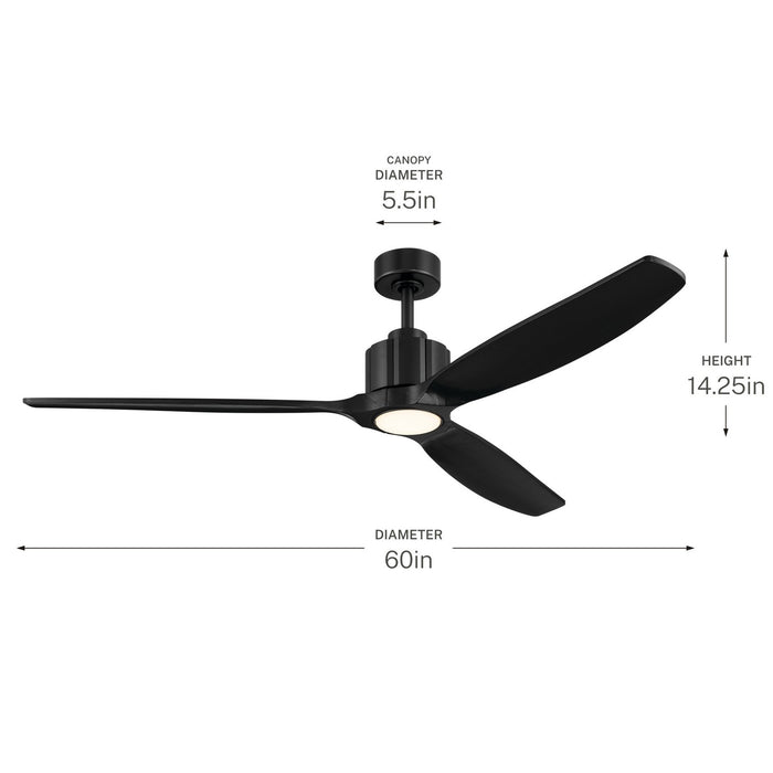 Kichler - 300360-BK - 60" Ceiling Fan - Calyx - Matte Black