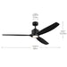 Kichler - 300360-BK - 60" Ceiling Fan - Calyx - Matte Black