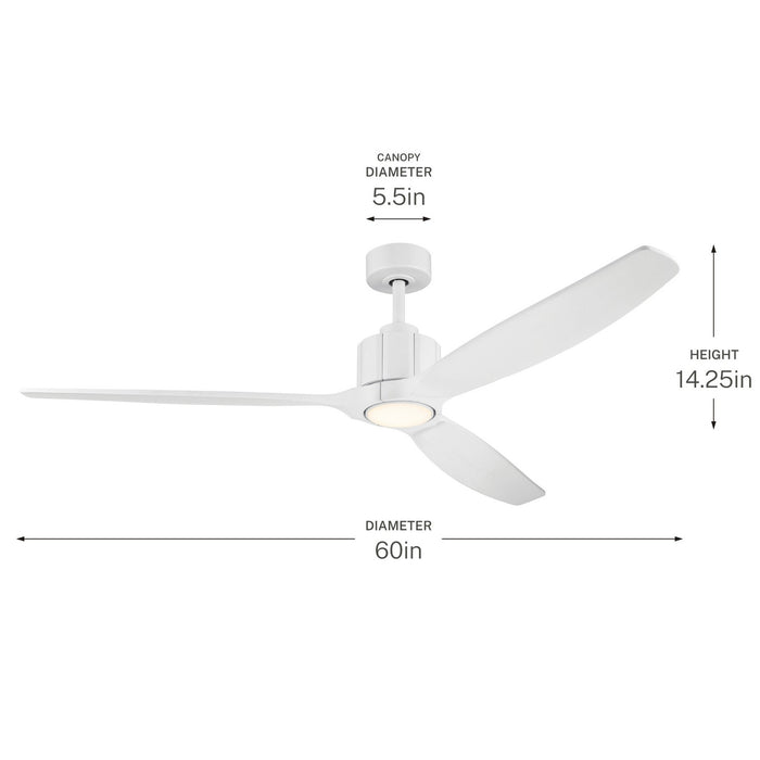 Kichler - 300360-MWH - 60" Ceiling Fan - Calyx - Matte White