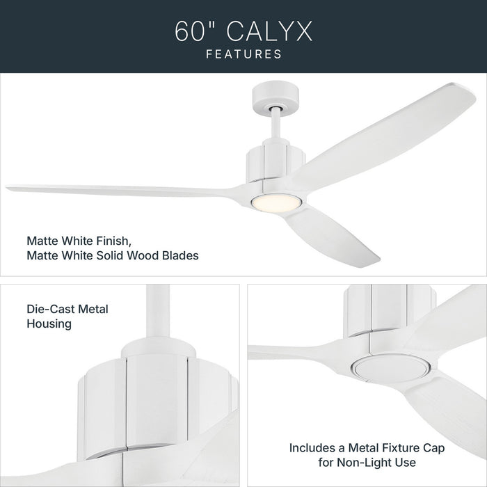 Kichler - 300360-MWH - 60" Ceiling Fan - Calyx - Matte White