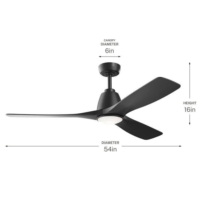 Kichler - 300054-BK - 54" Ceiling Fan - Volos II - Matte Black