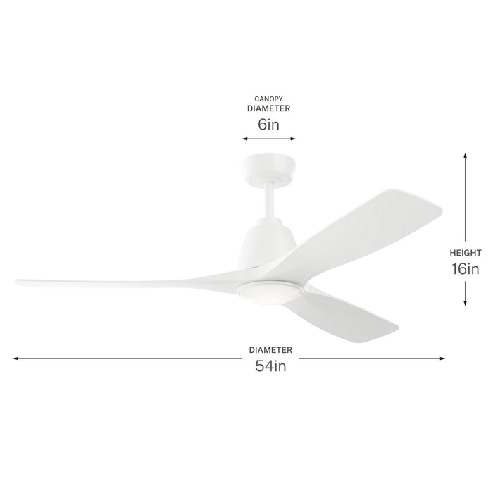 Kichler - 300054-MWH - 54" Ceiling Fan - Volos II - Matte White
