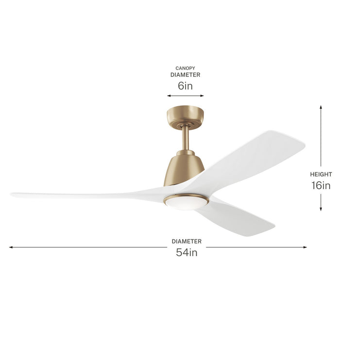 Kichler - 300054-CPZ - 54" Ceiling Fan - Volos II - Champagne Bronze