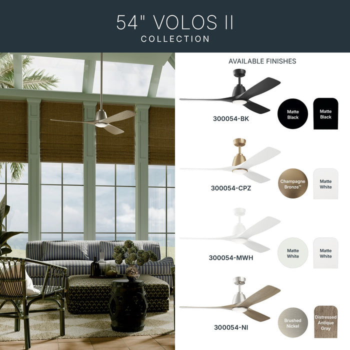Kichler - 300054-CPZ - 54" Ceiling Fan - Volos II - Champagne Bronze