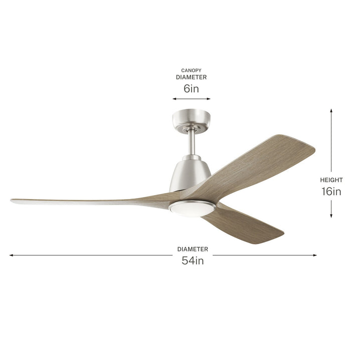 Kichler - 300054-NI - 54" Ceiling Fan - Volos II - Brushed Nickel