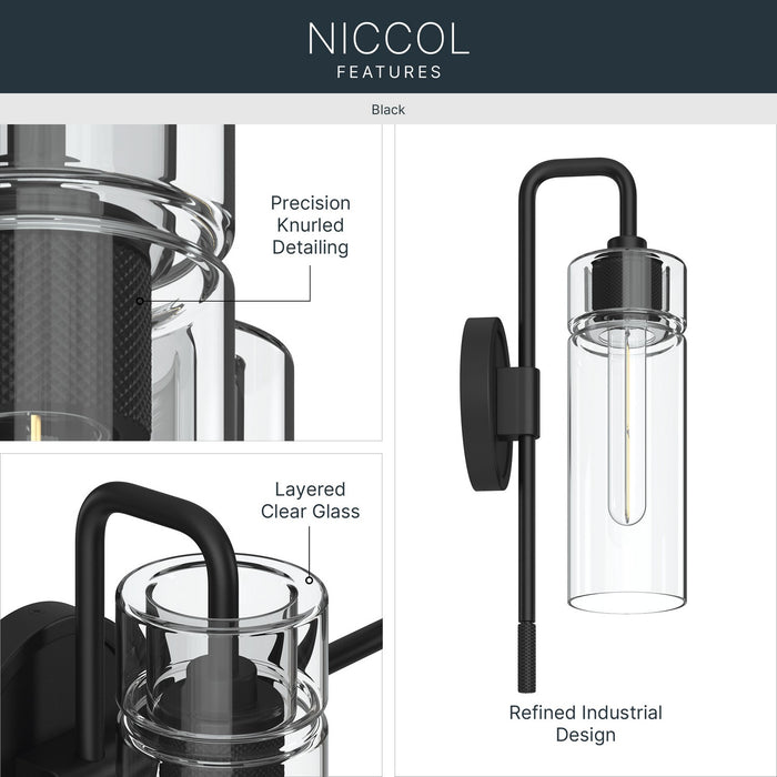 Kichler - 55250BK - One Light Wall Sconce - Niccol - Black