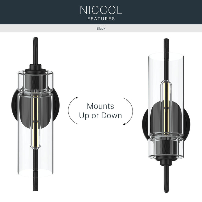 Kichler - 55250BK - One Light Wall Sconce - Niccol - Black