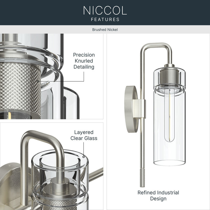 Kichler - 55250NI - One Light Wall Sconce - Niccol - Brushed Nickel