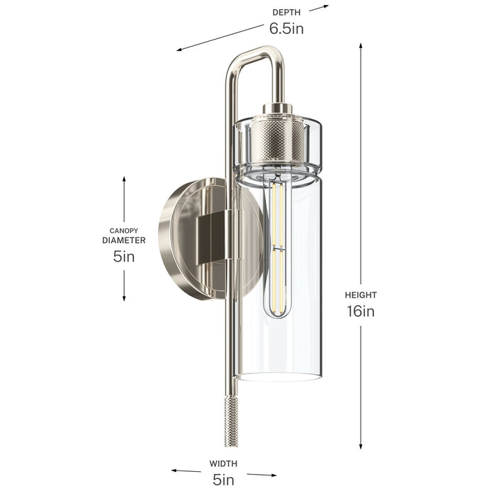 Kichler - 55250PN - One Light Wall Sconce - Niccol - Polished Nickel