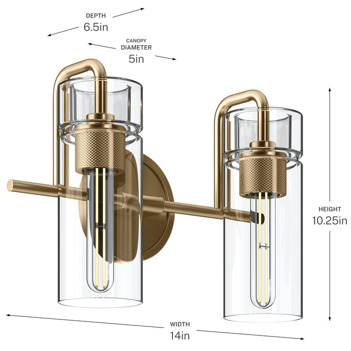 Kichler - 55251CPZ - Two Light Bath - Niccol - Champagne Bronze