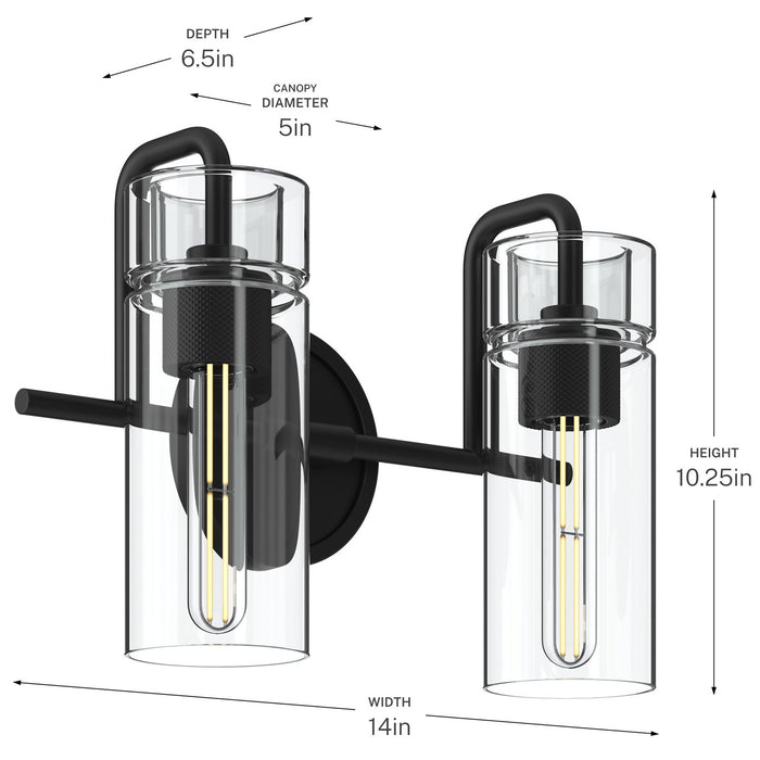 Kichler - 55251BK - Two Light Bath - Niccol - Black