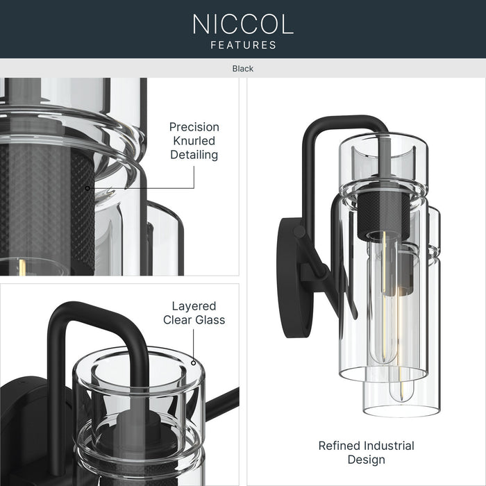 Kichler - 55251BK - Two Light Bath - Niccol - Black