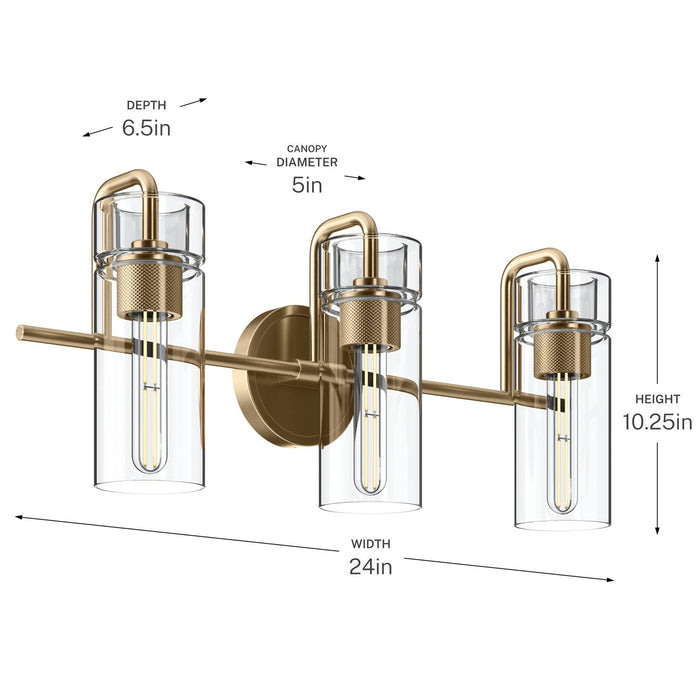 Kichler - 55252CPZ - Three Light Bath - Niccol - Champagne Bronze