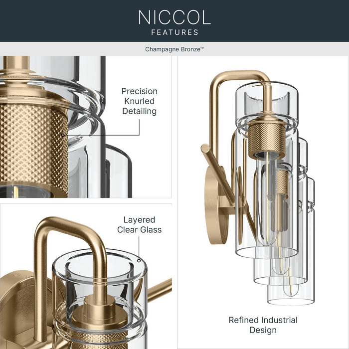Kichler - 55252CPZ - Three Light Bath - Niccol - Champagne Bronze