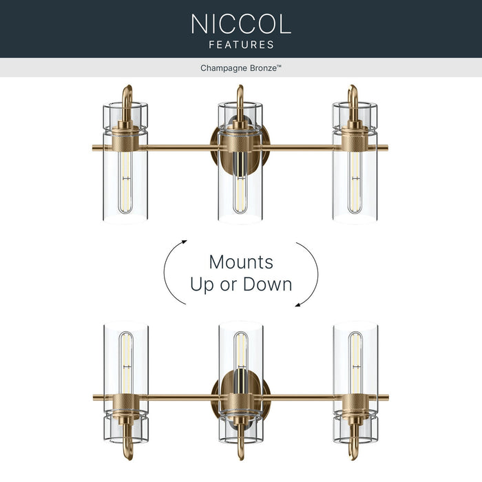 Kichler - 55252CPZ - Three Light Bath - Niccol - Champagne Bronze