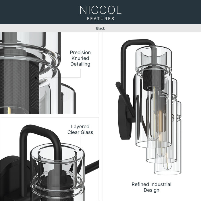 Kichler - 55252BK - Three Light Bath - Niccol - Black