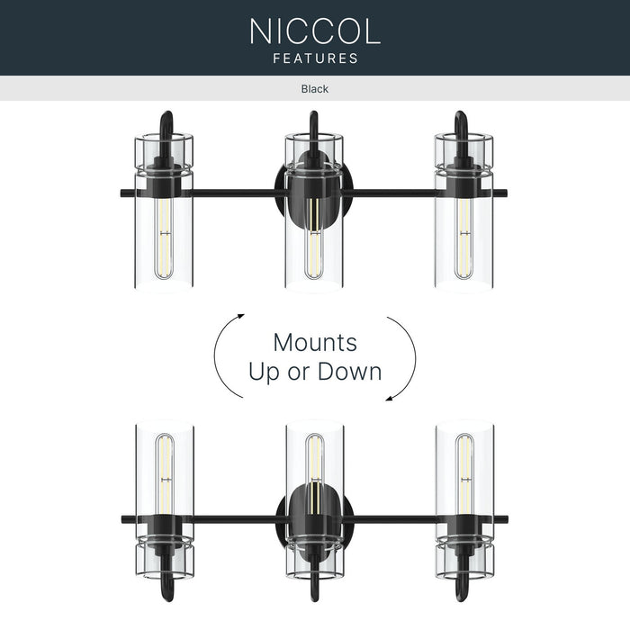 Kichler - 55252BK - Three Light Bath - Niccol - Black