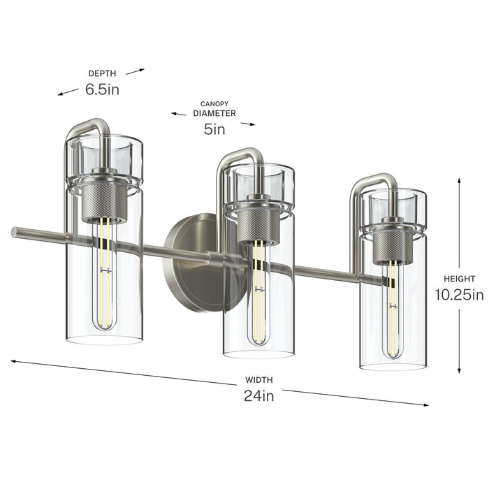Kichler - 55252NI - Three Light Bath - Niccol - Brushed Nickel