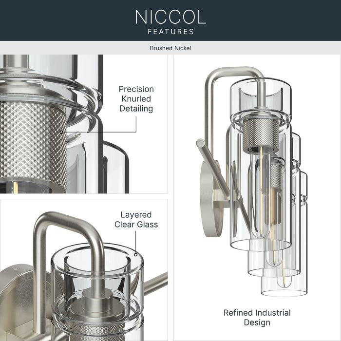 Kichler - 55252NI - Three Light Bath - Niccol - Brushed Nickel