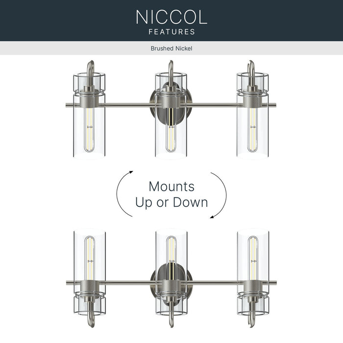 Kichler - 55252NI - Three Light Bath - Niccol - Brushed Nickel