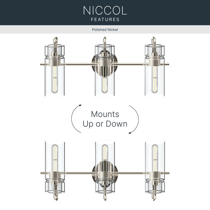 Kichler - 55252PN - Three Light Bath - Niccol - Polished Nickel