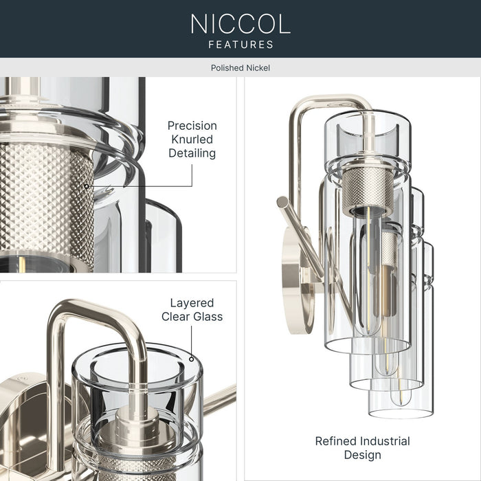 Kichler - 55252PN - Three Light Bath - Niccol - Polished Nickel