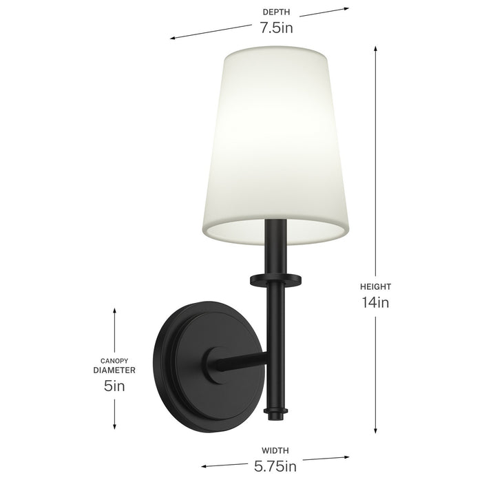Kichler - 52808BK - One Light Wall Sconce - Kleine - Black