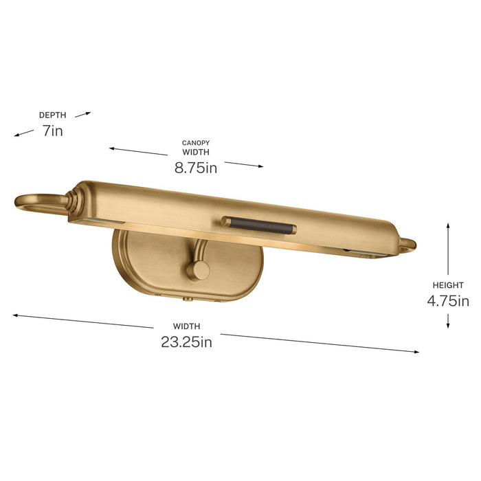 Kichler - 52818LBR - LED Picture Light - Caillier - Lacquered Brass