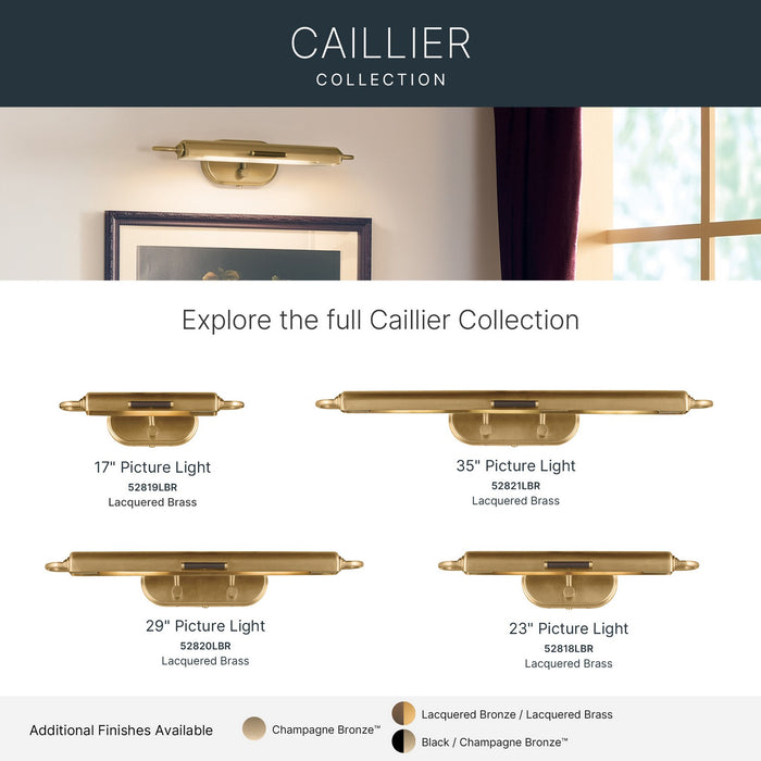 Kichler - 52819LBR - LED Picture Light - Caillier - Lacquered Brass