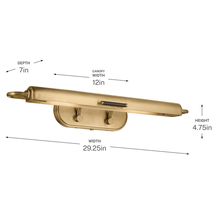 Kichler - 52820LBR - LED Picture Light - Caillier - Lacquered Brass