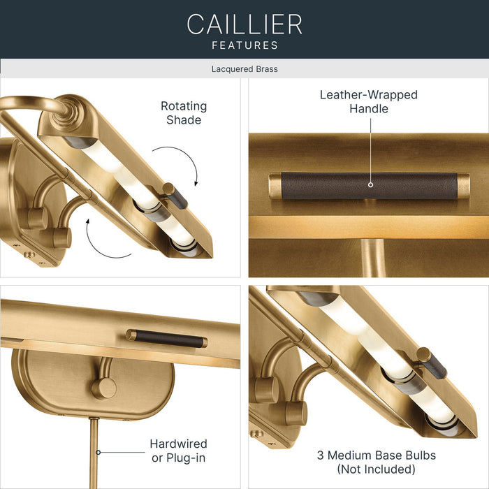 Kichler - 52821LBR - LED Picture Light - Caillier - Lacquered Brass