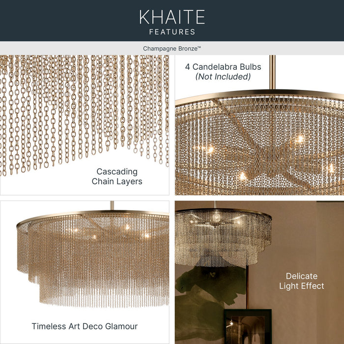 Kichler - 52823CPZ - Four Light Chandelier - Khaite - Champagne Bronze