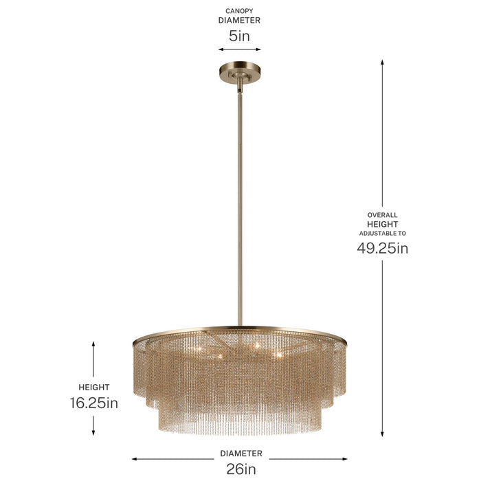 Kichler - 52823CPZ - Four Light Chandelier - Khaite - Champagne Bronze