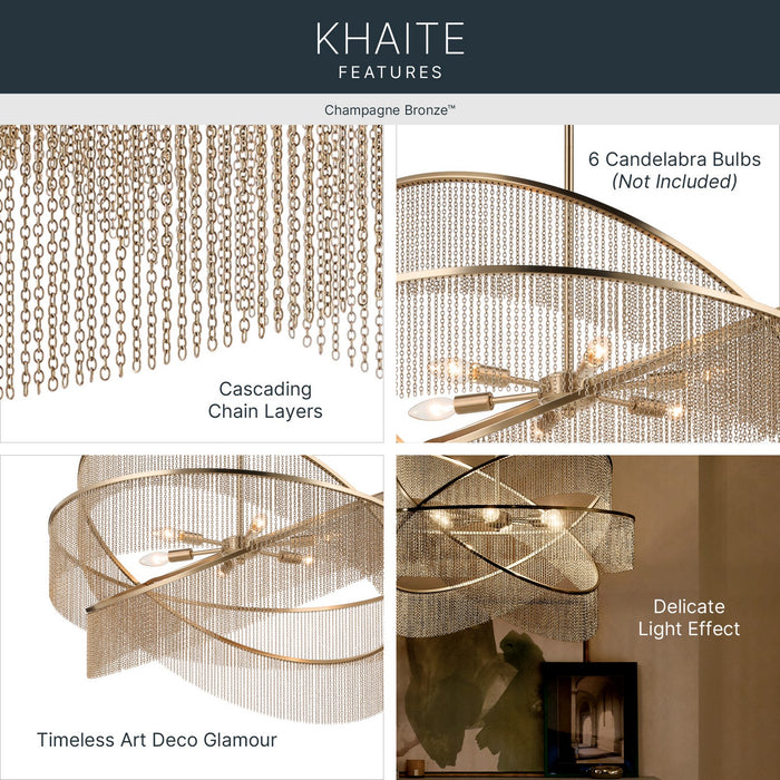 Kichler - 52824CPZ - Six Light Chandelier - Khaite - Champagne Bronze