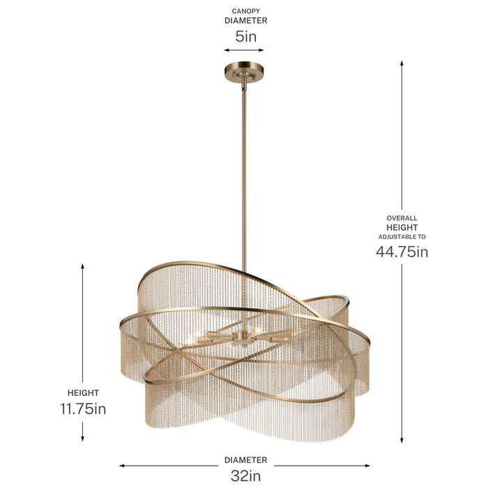 Kichler - 52824CPZ - Six Light Chandelier - Khaite - Champagne Bronze