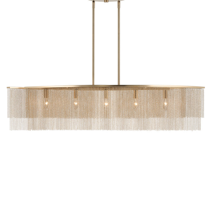 Kichler - 52825CPZ - Five Light Linear Chandelier - Khaite - Champagne Bronze