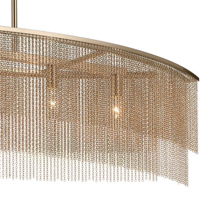 Kichler - 52825CPZ - Five Light Linear Chandelier - Khaite - Champagne Bronze