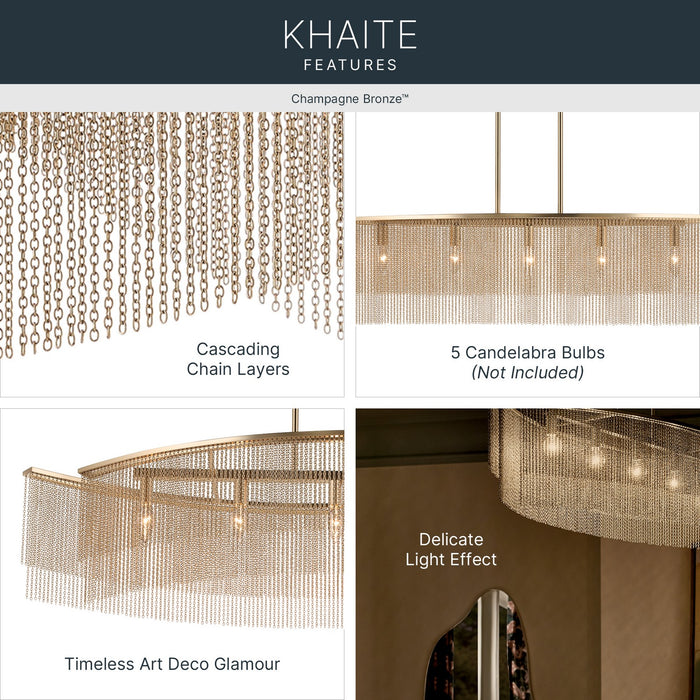 Kichler - 52825CPZ - Five Light Linear Chandelier - Khaite - Champagne Bronze