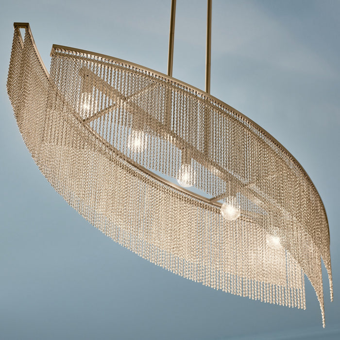 Kichler - 52825CPZ - Five Light Linear Chandelier - Khaite - Champagne Bronze
