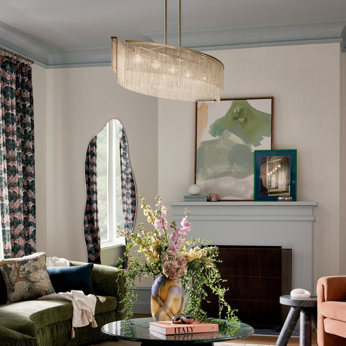 Kichler - 52825CPZ - Five Light Linear Chandelier - Khaite - Champagne Bronze