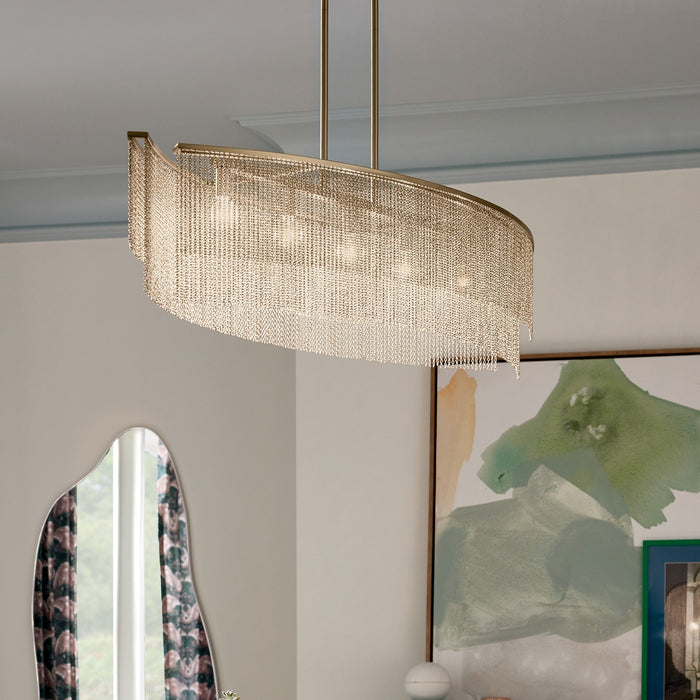 Kichler - 52825CPZ - Five Light Linear Chandelier - Khaite - Champagne Bronze