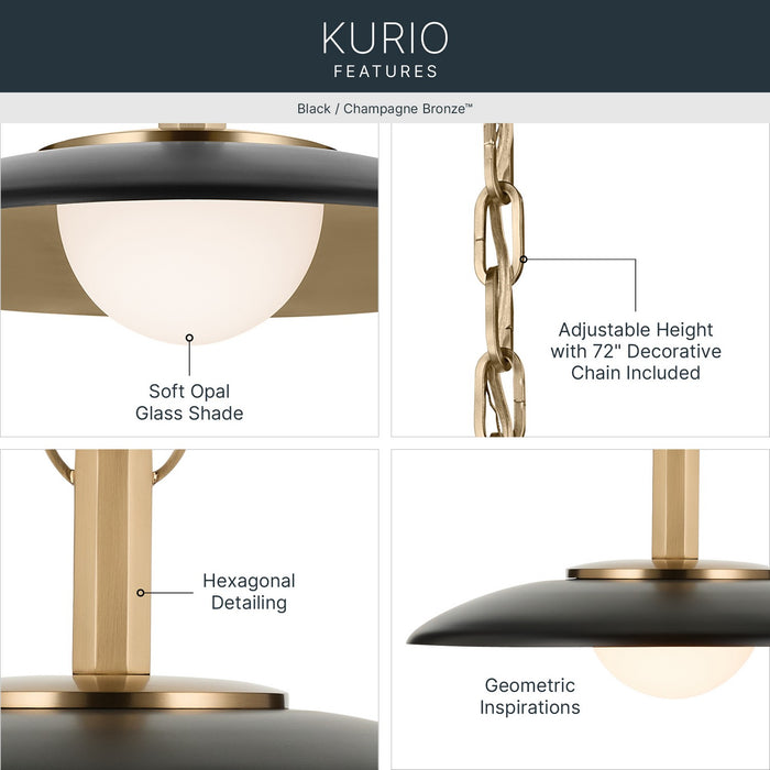 Kichler - 52835BK - LED Pendant - Kurio - Black