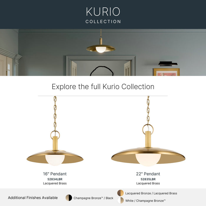 Kichler - 52835LBR - LED Pendant - Kurio - Lacquered Brass