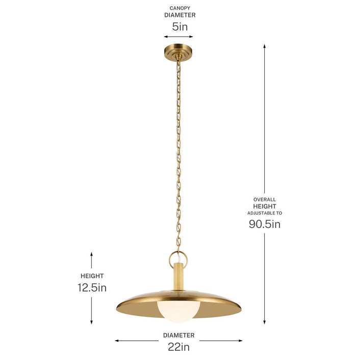 Kichler - 52835LBR - LED Pendant - Kurio - Lacquered Brass